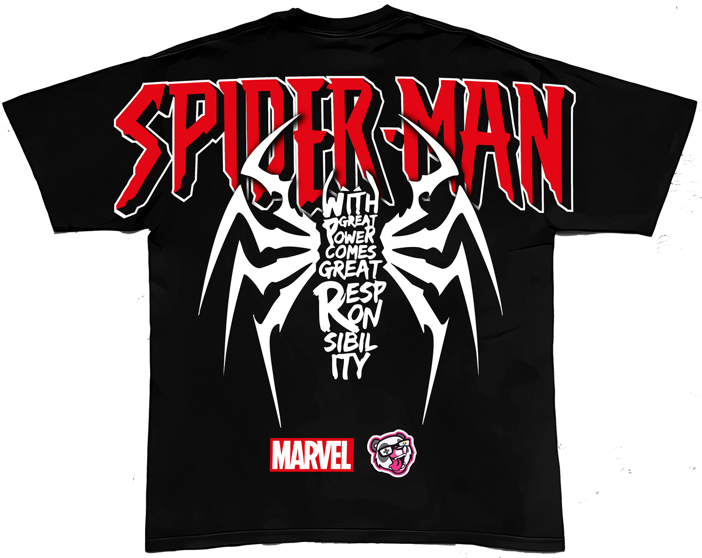 OVERSIZE SPIDERMAN BACK IN BLACK